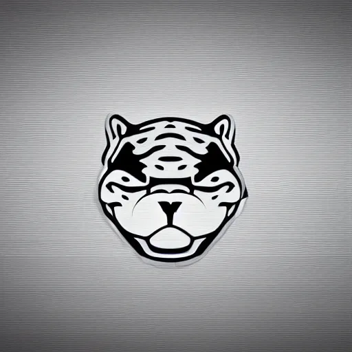 Image similar to a minimalist logo design of an intimidating jaguar head