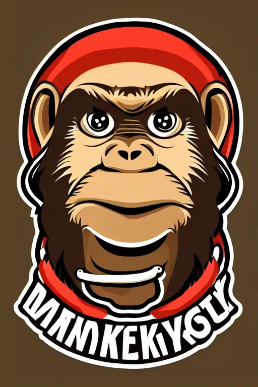 Image similar to Portrait of a Monkey with a cigarette, mafia, gangster, sticker, colorful, illustration, highly detailed, simple, smooth and clean vector curves, no jagged lines, vector art, smooth