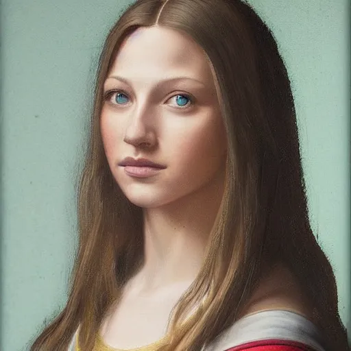 Prompt: a striking hyper real painting of Melissa Benoist by da Vinci.
