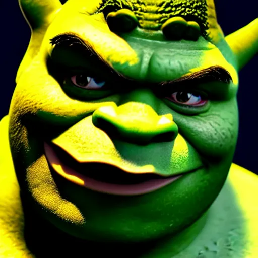 Prompt: shrek as batman, highly detailed, extremely high quality, hd, 4 k, 8 k, canon 3 0 0 mm, professional photographer, 4 0 mp, lifelike, top - rated, award winning, realistic, detailed lighting, detailed shadows, sharp, no blur, edited, corrected, trending