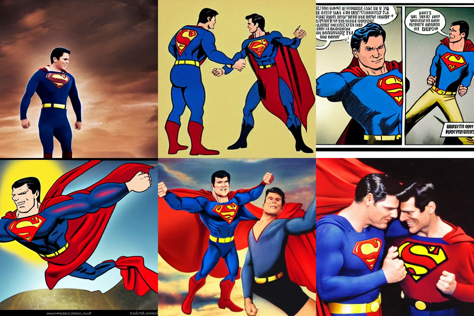 Prompt: kenneth copeland fighting superman