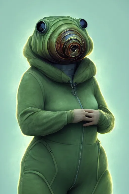 Image similar to epic professional digital art of female anthropomorphic tardigrade wearing air force jumpsuit, painting, by leesha hannigan, iris van herpen, artstation, cgsociety, wlop, epic, much wow, much detail, gorgeous, detailed, cinematic, masterpiece