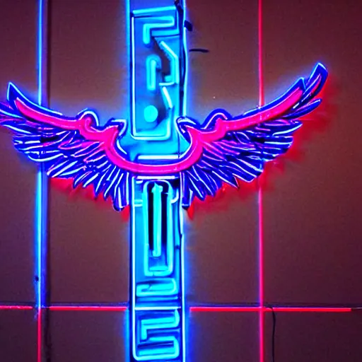 Image similar to neon cyberpunk eagle