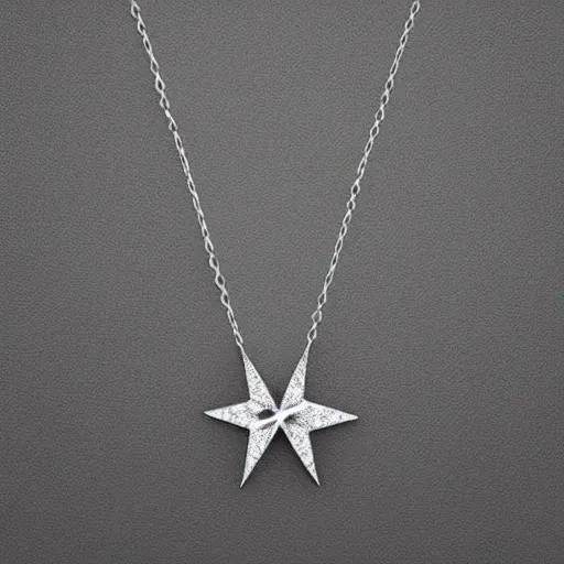 Prompt: a silver sagittarius constellation necklace pendant, 3 d rendering, style of swarovski, elegant, noble, stylish