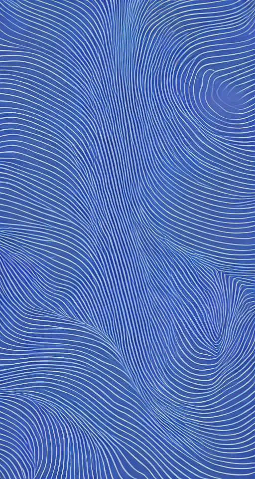 Prompt: a dark blue background with wavy shapes, a raytraced image by ronnie landfield, trending on behance, generative art, matte background, skeuomorphic, hellish background