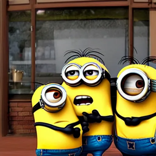 Image similar to the minions at a coffee shop