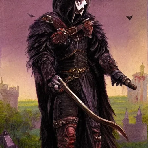 Image similar to a raven rogue in a castle. r / oldschoolfantasy