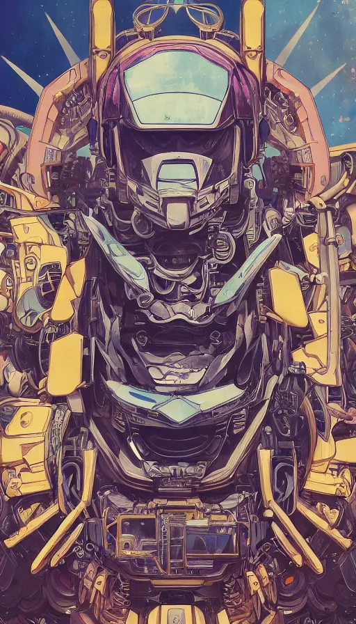 Image similar to high quality high detail biomechanical portrait of diesel punk in an alien world, gundam fullbody, mekka, tristan eaton, victo ngai, artgerm, rhads, ross draws, hyperrealism, intricate detailed, alphonse mucha, 8 k, sci - fi, pastel colors, artstation,