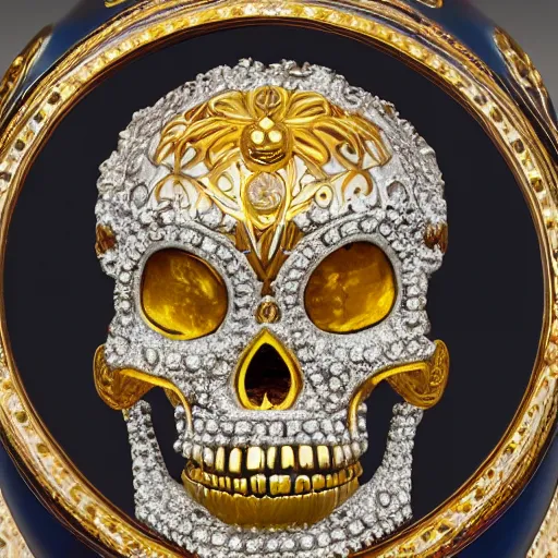 Image similar to an ornate faberge skull