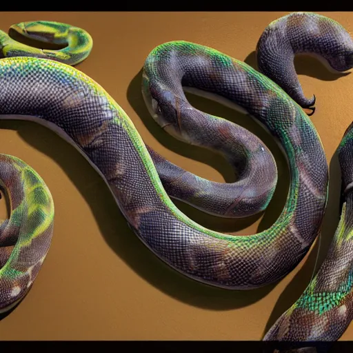 Prompt: full body anthromorphic snake goddess extremely detailed, octance render, huge, cosmic scale, 4 k, detailed skin, furry, furaffinity, snake fursona, serpent goddess,