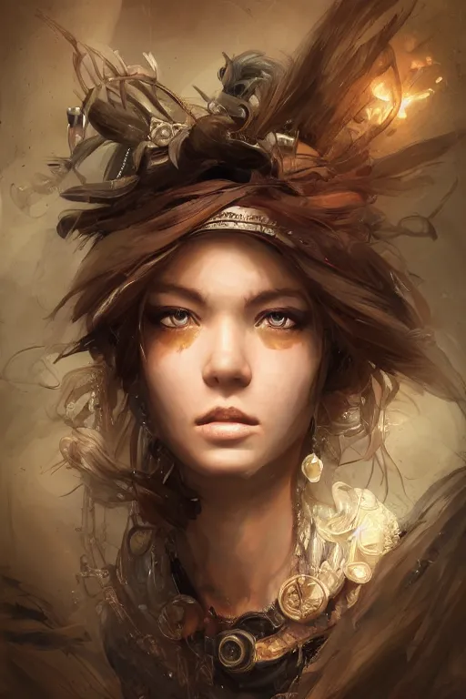 Image similar to A masterpiece portrait of a Incredibly beautiful queer Syberian post apocalyptic shaman girl . medium shot, intricate, elegant, highly detailed. trending on artstation, digital art, by Stanley Artgerm Lau, WLOP, Rossdraws, James Jean, Andrei Riabovitchev, Marc Simonetti, Yoshitaka Amano