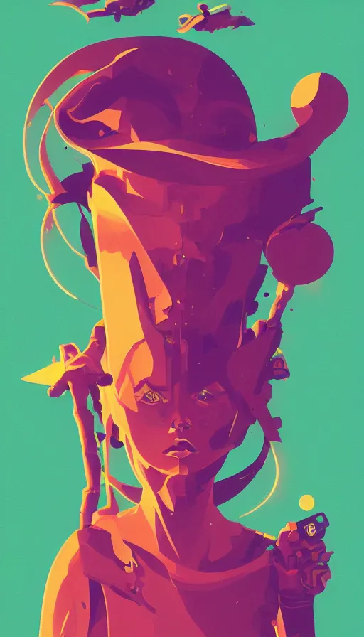 Image similar to space witch, sharp focus, james gilleard, moebius, print, risograph, cinematic, game art