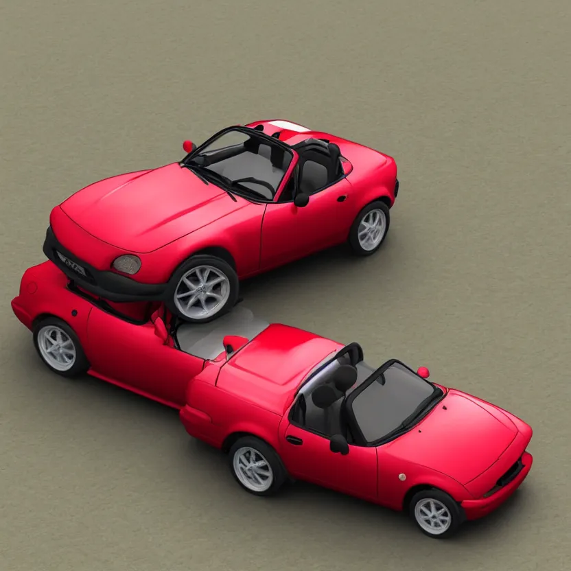 Image similar to miata mx 5, 9 0 s miata pop up, kyza saleem, realistic, 4 k, red