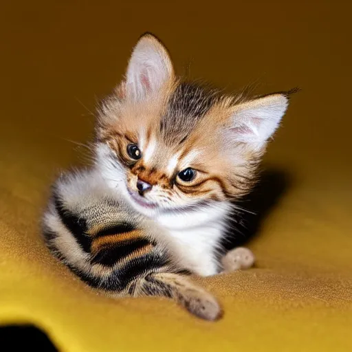 Image similar to photo of world's smallest cat the size of a honeybee