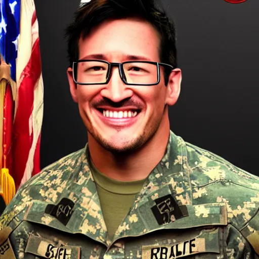 Prompt: Markiplier wearing a United States combat uniform, photorealistic, high definition, shot on iphone