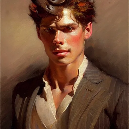 Prompt: attractive male, character design. highly detailed painting by gaston bussiere and j. c. leyendecker 8 k