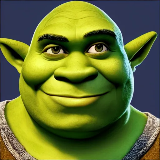 Prompt: shrek but his skins is blue, full hd, high resolution, very detailed
