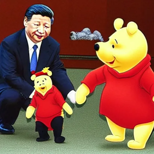Prompt: Xi jinping in Winnie the pooh