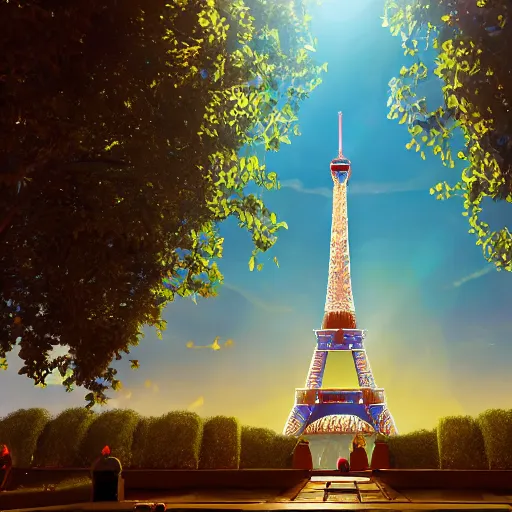 Prompt: Disney character Miraculous posing in front of the eiffel tower, octane render, rimlights. fresh, sunny day