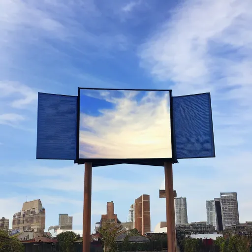 Image similar to Giant Block shaped screens displaying blue sky