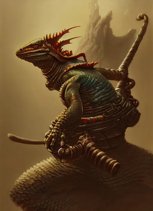 Image similar to lizard samurai by jesper ejsing, justin gerard, tomasz alen kopera, cgsociety and fenghua zhong, highly detailed, cinematic lighting, illustration, art, octane render, very coherent. cinematic, hyper realism, high detail, octane render, 8 k