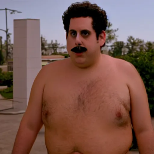 Prompt: jonah hill as borat in borat, 8k resolution, full HD, cinematic lighting, award winning, anatomically correct