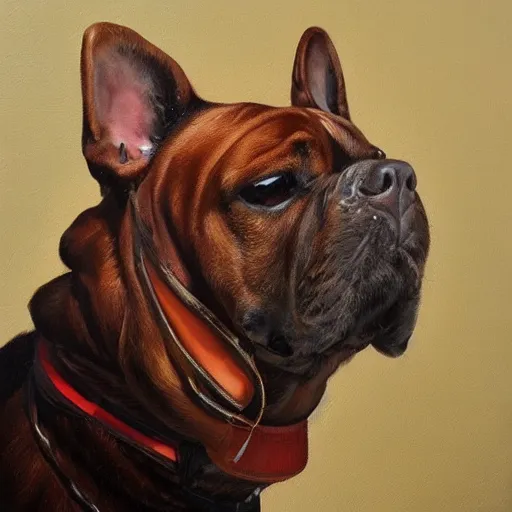 Image similar to full-length Slavic dog head man, oil painting, hyperrealism, beautiful, high resolution, trending on artstation,