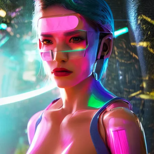 a holographic women cyberpunk in the jungle XF IQ4, | Stable Diffusion ...