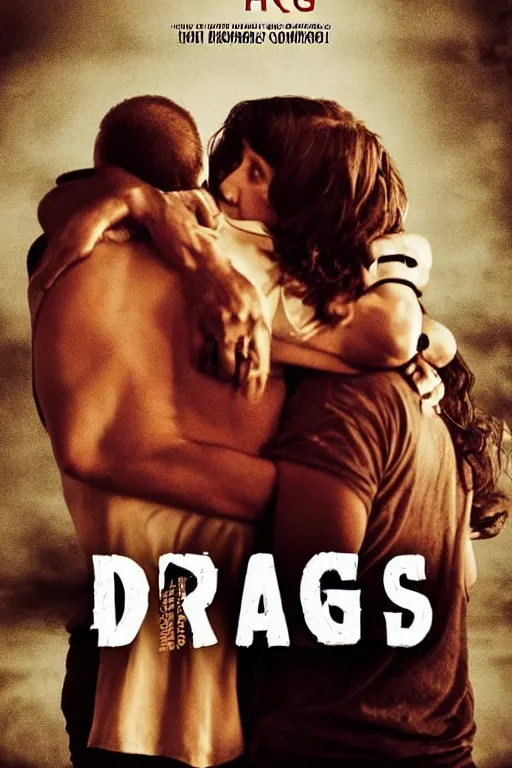 Image similar to drugs & hugs movie poster, official promotional cinematic movie poster for the film drugs and hugs