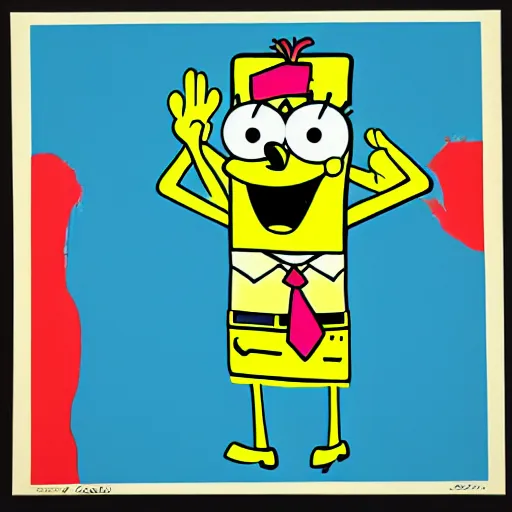 Prompt: spongebob squarepants pop art by andy warhol, detailed, pop art, 1 9 5 0 s