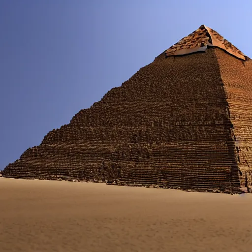 Image similar to 8 k hd detailed octane render of the construction of the pyramids