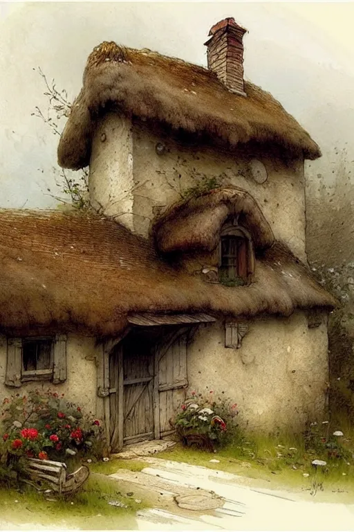 Prompt: ( ( ( ( ( 1 1 7 5 0 s cottage. muted colors. ) ) ) ) ) by jean - baptiste monge!!!!!!!!!!!!!!!!!!!!!!!!!!!!!!