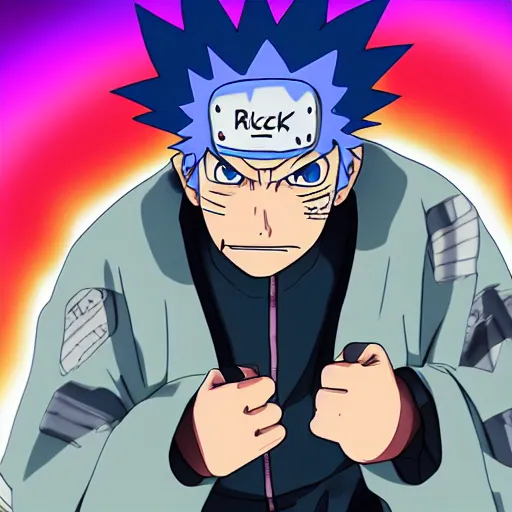 Image similar to Rick Sanchez in Naruto 4K detailed Digital art