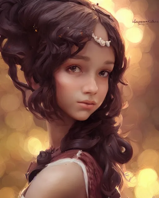 Image similar to a ( girl as personification of chocolate cupcake ), beauty portrait, fantasy bakery, digital art by krenz cushart, laurie greasly, wlop, artgerm, intricate, highly detailed, sharp focus, smooth, epic composition, joyful, unreal engine