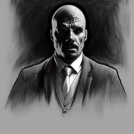 Image similar to charcoal drawing portrait of a man in suit by darek zabrocki and greg ruthkowski, alphonse mucha, simon stalenhag and cinematic and atmospheric, concept art, artstation, trending on artstation