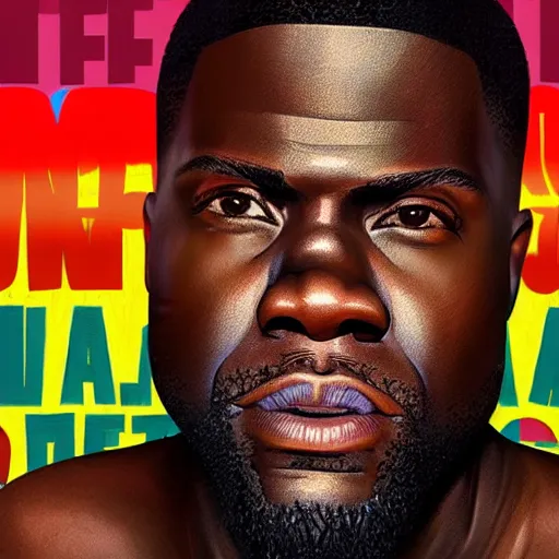 Prompt: super tall kevin hart, ultra realistic, hyper detailed, digital painting,