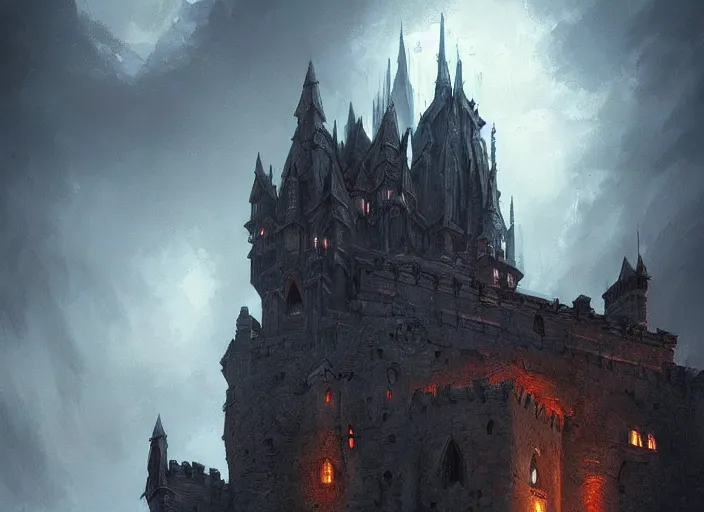 Fantasy Art - Dark Vampire Castle - Lore Wise Games