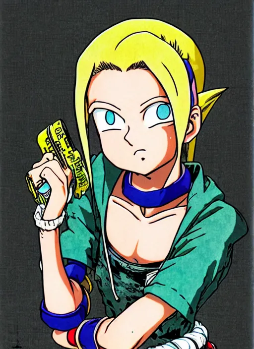 Prompt: a portrait of a pretty sewer punk young lady by akira toriyama