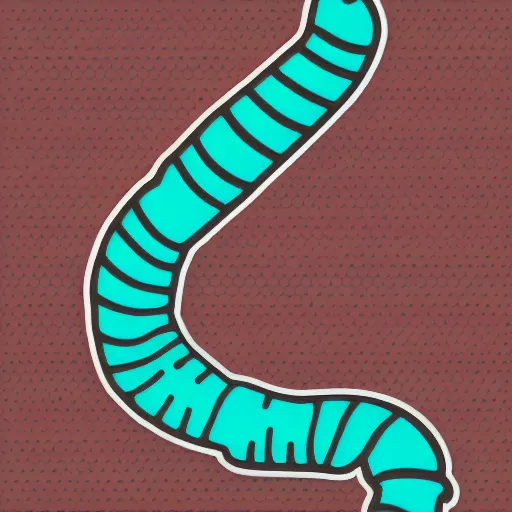 Image similar to a cute worm, digital art, iconic icon, 2 d vector logo, cartoon