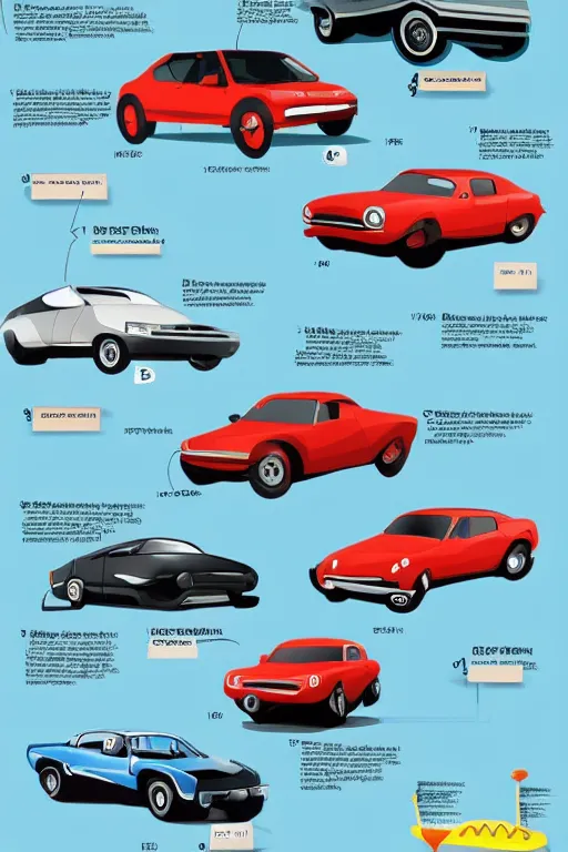 Image similar to illustration showing the evolution of cars