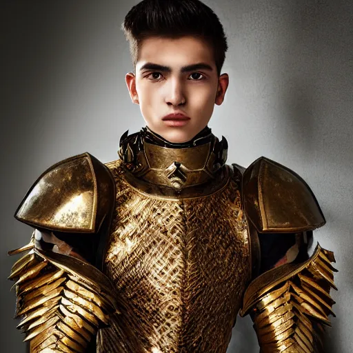 Image similar to a portrait of a beautiful young asgarian male wearing an alexander mcqueen armor , photographed by andrew thomas huang, artistic