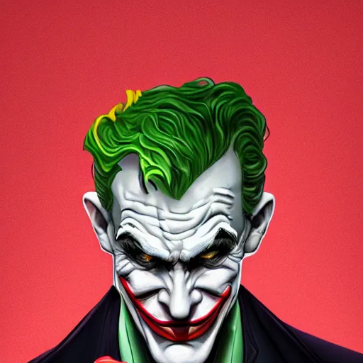 Image similar to Jerome Powell!! as The Joker, digital art, cgsociety, artstation, trending, 4k