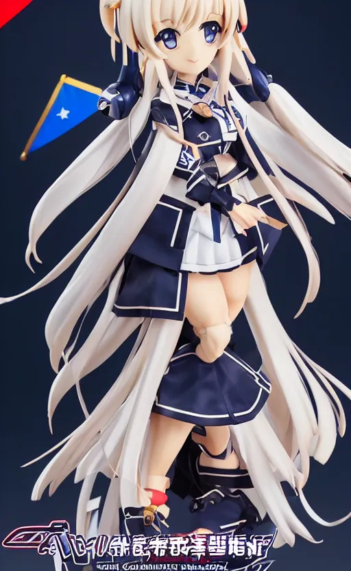 Prompt: azur lane official merchandise, featuring enterprise, toy photo, realistic face, water splash effect, portrait of the action figure of a tan girl, realistic character anatomy, 3d printed, plastic and fabric, figma by good smile company, collection product, desert background, navy flags, 70mm lens, hard surfaces, photo taken by professional photographer, trending on Twitter, symbology, 4k resolution, low saturation, realistic military gear