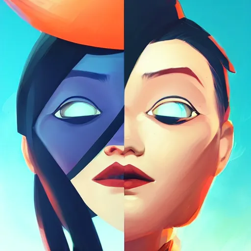 Image similar to face icon stylized minimalist 3 do interactive multiplayer, loftis, cory behance hd by jesper ejsing, by rhads, makoto shinkai and lois van baarle, ilya kuvshinov, rossdraws global illumination