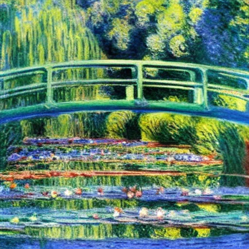 Prompt: a beautiful painting of a waterlily pond by monet