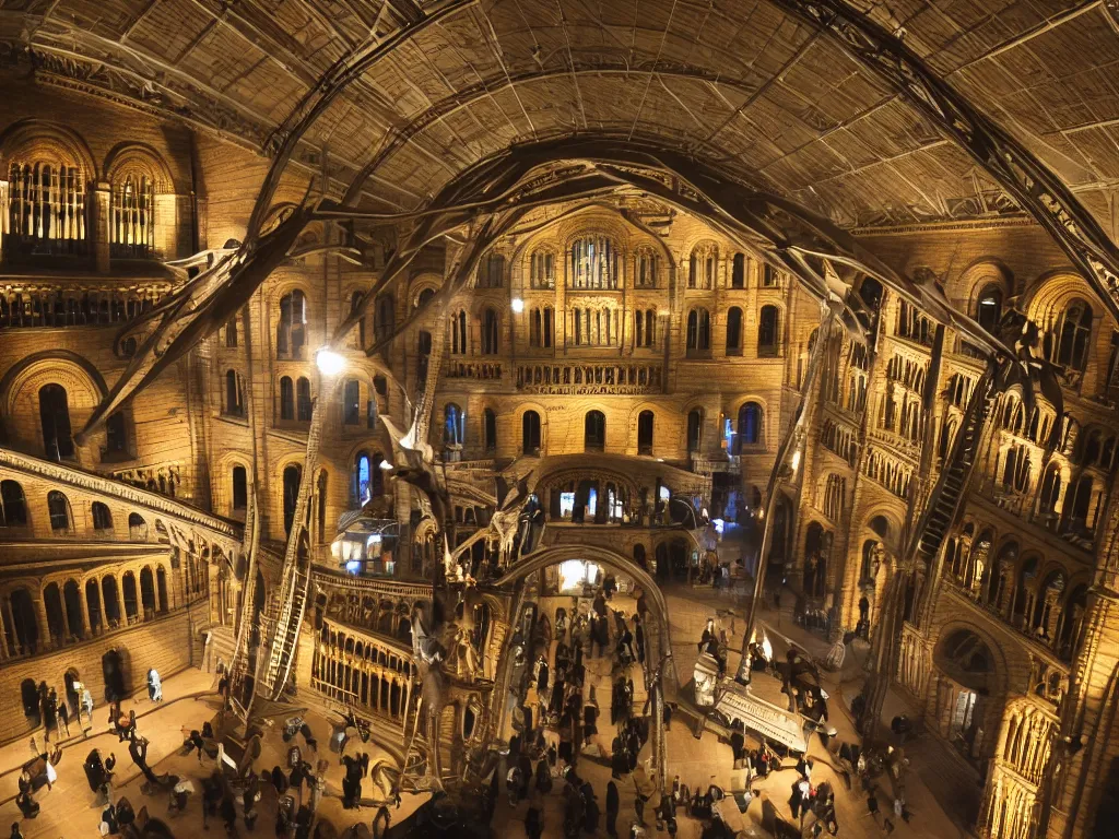 Image similar to Natural History Museum specimens, night