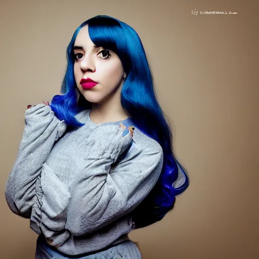 Image similar to Melanie Martinez, XF IQ4, 150MP, 50mm, f/1.4, ISO 200, 1/160s, natural light, Adobe Photoshop, Adobe Lightroom, DxO Photolab, Corel PaintShop Pro, rule of thirds, symmetrical balance, depth layering, polarizing filter, Sense of Depth, AI enhanced