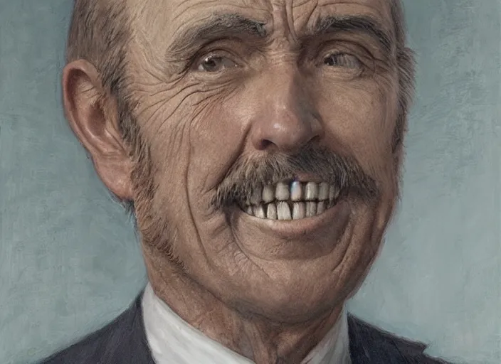 Prompt: a highly detailed wax portrait of a dentist, james gurney, james jean