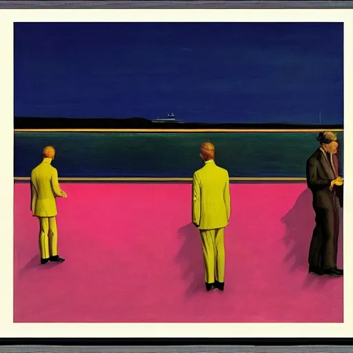 Prompt: Pink Floyd by Edward hopper