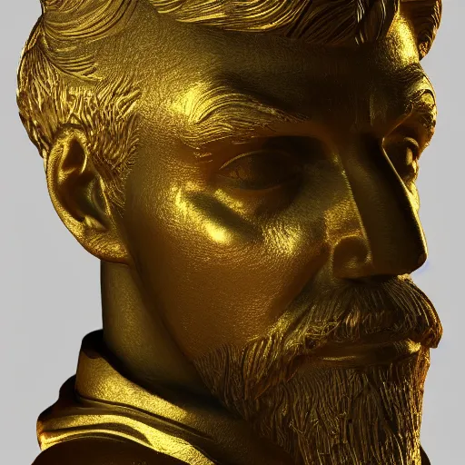 Image similar to portrait of ussr gold statue, 8 k uhd, unreal engine, octane render in the artstyle of finnian macmanus, john park and greg rutkowski